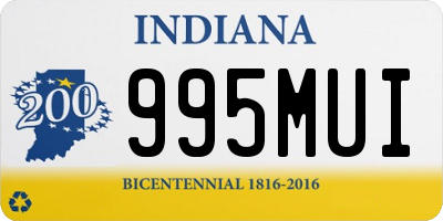 IN license plate 995MUI