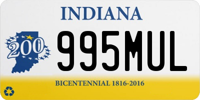 IN license plate 995MUL