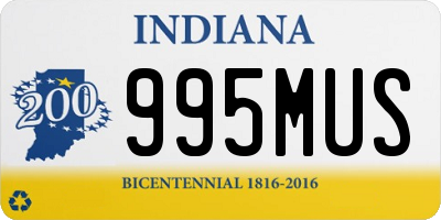 IN license plate 995MUS