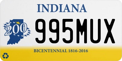 IN license plate 995MUX