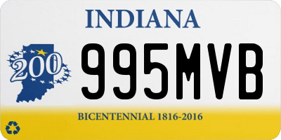 IN license plate 995MVB