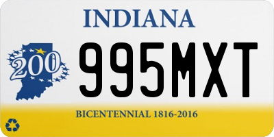 IN license plate 995MXT