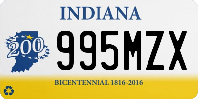 IN license plate 995MZX