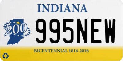 IN license plate 995NEW