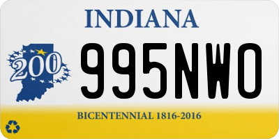 IN license plate 995NWO