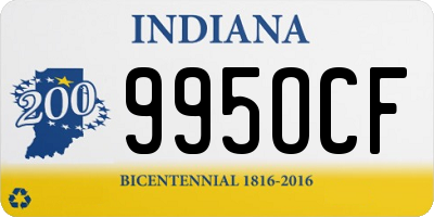 IN license plate 995OCF