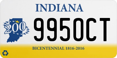 IN license plate 995OCT