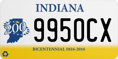 IN license plate 995OCX