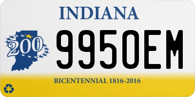 IN license plate 995OEM
