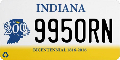 IN license plate 995ORN