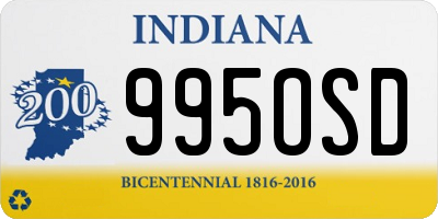 IN license plate 995OSD