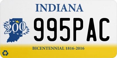 IN license plate 995PAC