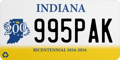 IN license plate 995PAK