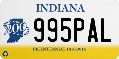 IN license plate 995PAL