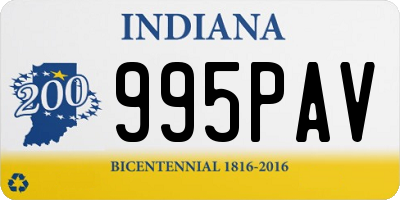 IN license plate 995PAV