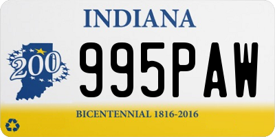 IN license plate 995PAW