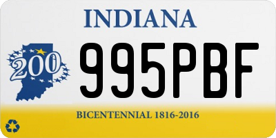 IN license plate 995PBF