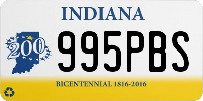 IN license plate 995PBS