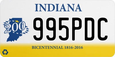 IN license plate 995PDC