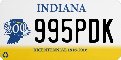 IN license plate 995PDK