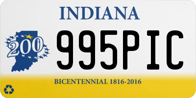 IN license plate 995PIC