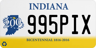 IN license plate 995PIX