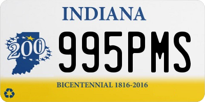 IN license plate 995PMS