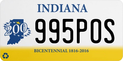 IN license plate 995POS