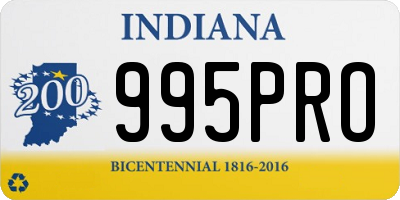 IN license plate 995PRO