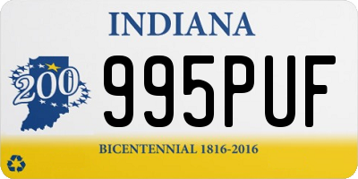 IN license plate 995PUF