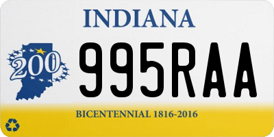 IN license plate 995RAA