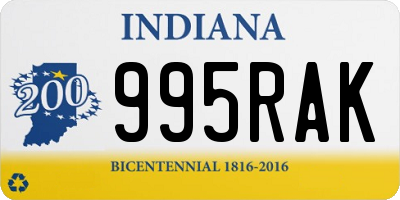 IN license plate 995RAK