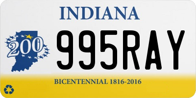 IN license plate 995RAY