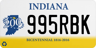 IN license plate 995RBK