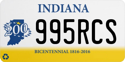 IN license plate 995RCS