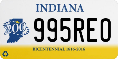 IN license plate 995REO