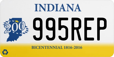 IN license plate 995REP