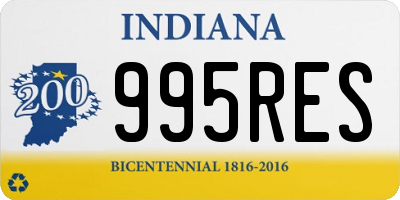 IN license plate 995RES