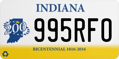 IN license plate 995RFO