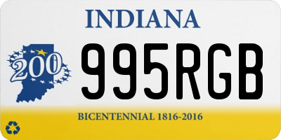 IN license plate 995RGB