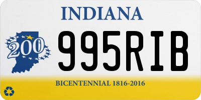 IN license plate 995RIB