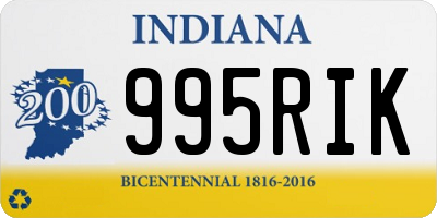 IN license plate 995RIK