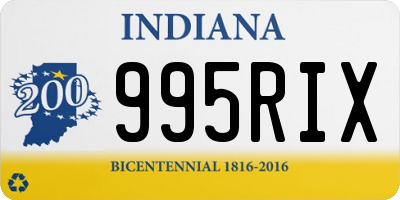 IN license plate 995RIX