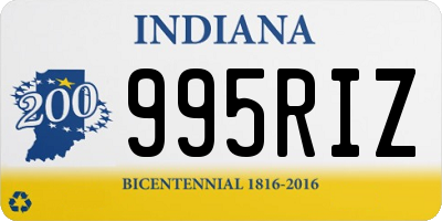 IN license plate 995RIZ