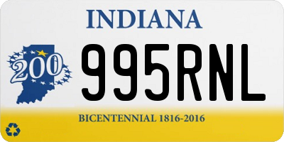 IN license plate 995RNL