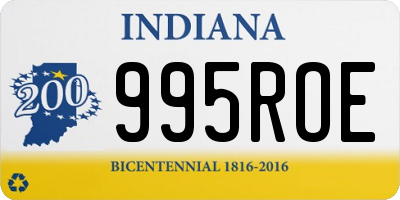 IN license plate 995ROE