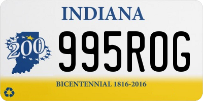 IN license plate 995ROG