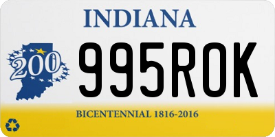 IN license plate 995ROK