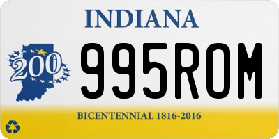 IN license plate 995ROM