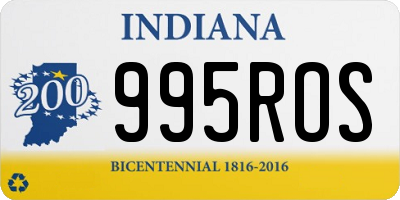 IN license plate 995ROS